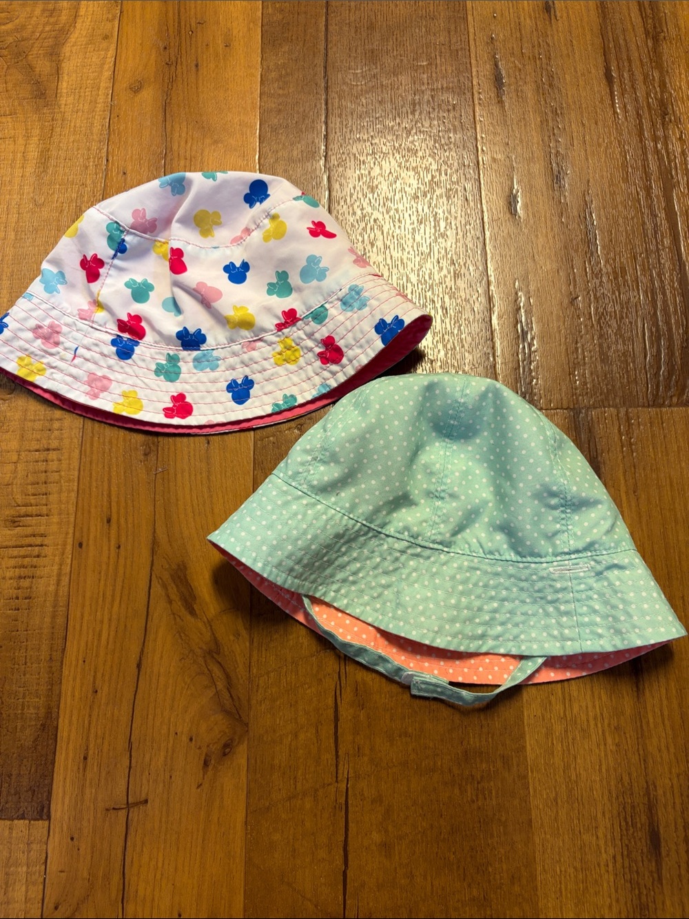 Bucket Hats For The Beach Two One is Mickey Mouse & One Is Polka Dot
